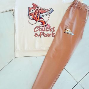 👚ست تیشرت و شلوار  | فری سایز (36 تا 44)