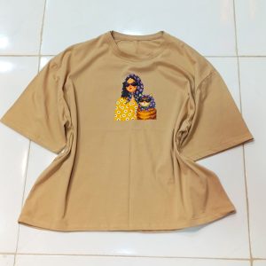 تیشرت باکسی نخ پنبه / فری سایز ( 38 تا 50 )