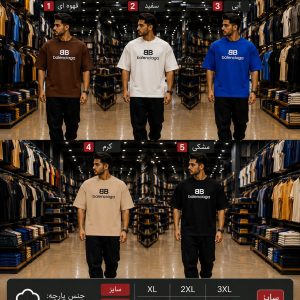 تیشرت مردانه قواره باکسی پارچه نخ پنبه( xl xxl xxxl)